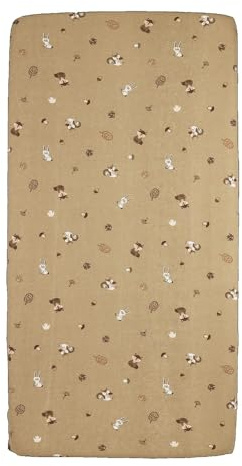 Meyco Spannbettlaken Beistellbett 50x90cm Jersey Spannlaken Forest Animals | 100 % Baumwolle - Oeko Tex zertifiziert - Spannbetttuch - Rundum-Gummizug - atmungsaktiv & hautfreundlich