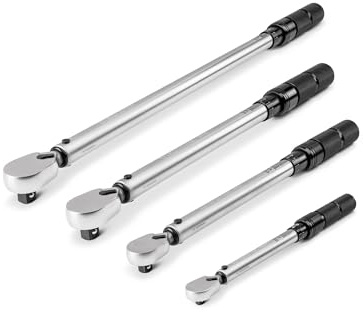 TEKTON Lot de 4 clés dynamométriques micrométriques bidirectionnelles 1/4, 3/8, 1/2 pouce Drive 90 dents | TRQ95903