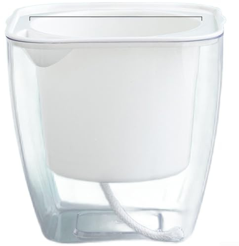 G105 Pot de fleurs carré transparent à arrosage automatique en plastique Décoration d'intérieur