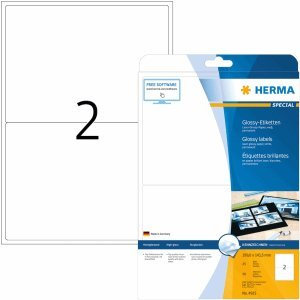 HERMA Etiketten weiß Glossy 199,6x143,5mm Special A4 LaserCopy 50 St