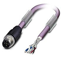 PHOENIX CONTACT SAC-5P-M12MS/5.0-920 Bussystem-Kabel 5-Polig, M12 Stecker Gerade, 5m Kabellänge, A Kodierung, Violett