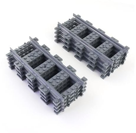 Lego® City Schienen Gerade Gleise (8 Stück) – Erweiterungsset für Lego® City Eisenbahn | Original Lego® Eisenbahn Zubehör für Lego® Modelleisenbahn Aufbau und Erweiterung