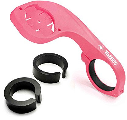 TUFF LUV Lollipop Handlebar Mount Adapter Compatible With Garmin Edge GPS Bike Computer - Pink