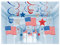 PARTY DISCOUNT Girlanden-Set USA spiralförmigl, 12 STK.