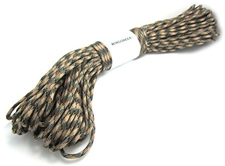 WINGONEER Fallschirmschnur Paracord, mit 7 Strängen, 550 lbs, 100 ft - dunkelgrün camo