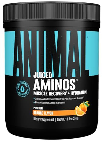 ANIMAL Juiced Aminos Orange – EAA & BCAA Powder for Muscle Regeneration & Recovery – Caffeine-Free Amino Acid Supplement for Fitness, Bodybuilding & Intensive Training, 384 g