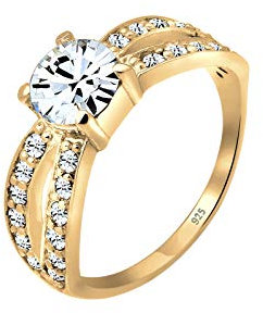 Elli Ring Damen mit Kristall Glamour in 925 Sterling Silber