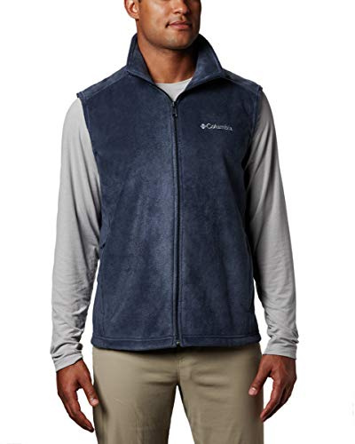 Columbia Chaleco de forro polar Steens Mountain para hombre, Color azul marino., XXL