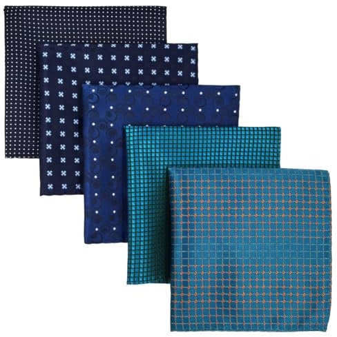 Shlax&Wing 5 Stück sortierte Taschentücher für Herren quadratisch Gr. Einheitsgröße Set20