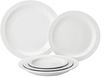 Utopia Pure White Narrow Rim Plate 9inch / 23cm - Case of 24 - Vitrified Porcelain Plates