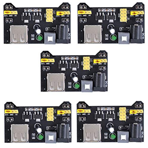 Oiyagai 5 Piezas de Módulo de Fuente de Alimentación para Protoboard 3,3V/5V para Placa Arduino