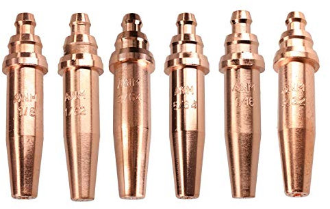 ANM Oxygen Acetylene Gas Cutting Nozzle Tip Standard 1/32-1/8 3-300mm 6pk