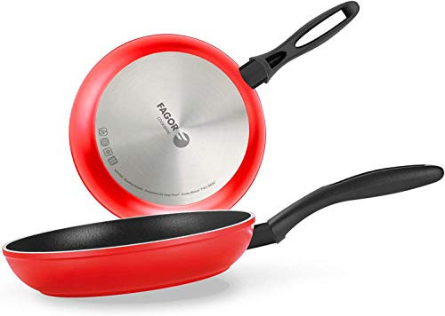 Fagor Maxima - Sarten Roja 26cm, Aluminio Forjado, Antiadherente Bicapa Libre de PFOA/PFTE, Todas las Cocinas, Inducción, Mango Baquelita, Ecológica