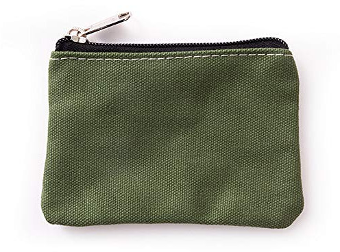 Hibate Canvas Schlüsseletui Schlüsseltasche Schlüsselmäppchen Klein für Herren Damen (Oliv)