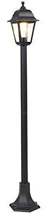 Qazqa classic-antique außen Laterne für den Garten - Capital - Schwarz, max. 15W, Geeignet für LED, 122cm, IP44