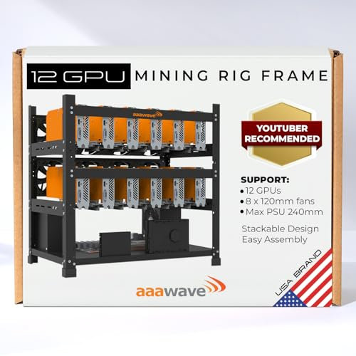 AAAwave 12 GPU Open Frame Mining Rig Frame Chassis für Cryptocurrency ETH Zcoin
