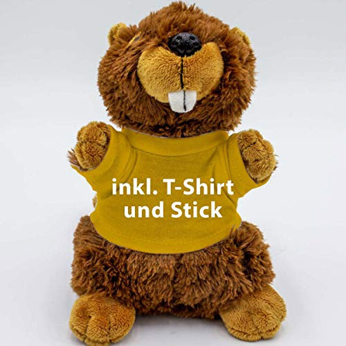 Kuscheltier Biber Brian 18cm - inklusive-T-Shirt und kostenloser Personalisierung (Stick oder Druck)