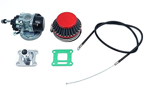 ANCLLO Racing Vergaser 2-Takt 49cc 50cc 60cc 80cc mit Luftfilter für 2-Takt-Motor motorisiertes Fahrrad, rot