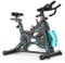 Dripex Heimtrainer Fahrrad mit Magnetischem Widerstand, riemenantrieb Stille Spinning Bike Indoor, Fitnessbikes mit herzfrequenzmonitor und LCD monitor, Max 150KG (Grün)