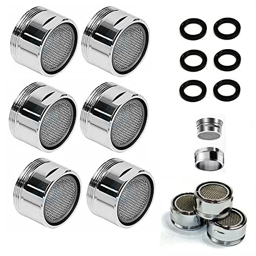 App Life Rompigetto Rubinetto M24 Aeratore Filtri Lavandino per Bagno e Cucina - 6 Filtri in Acciaio Inox e ABS con Guarnizioni e Chiave Cromata, Argento