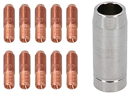 Mini-Kontaktspitzen, 0,8 mm, 10 Stück und Abdeckhaube, Hobby-Schweißbrenner, Schweißgerät, MIG-Gas