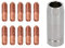 Mini-Kontaktspitzen, 0,8 mm, 10 Stück und Abdeckhaube, Hobby-Schweißbrenner, Schweißgerät, MIG-Gas