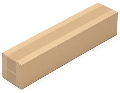 KK Verpackungen Versandkartons 500 x 100 x 100 mm Braun 1-wellig (Außenmaß 506 x 106 x 110 mm) | 50 Stück, Faltkartons Kartons für Versand als DHL Päckchen M DPD Hermes GLS Paketklasse M (KK148)