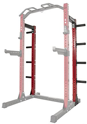 Signature Fitness SF-SS1 0,5 kg Kapazität 7,6 x 7,6 cm Power Rack Kniebeugenständer, inklusive J-Haken und Sicherheits-Spotterarme, optionales Umbauset, nur halbes Umbausatz
