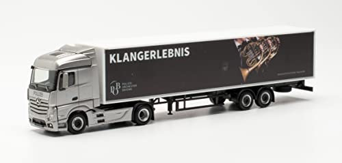 herpa 314398 Mercedes-Benz Actros Streamspace Koffer-Sattelzug Polizeiorchester Bayern in Miniatur zum Basteln Sammeln und als Geschenk, Mehrfarbig
