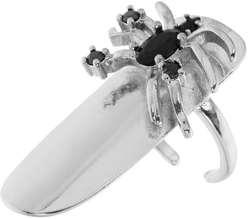 Lurrose Fingern Nagelring Fingernagel Schutzabdeckung Ring Strass Spinne Offene Ring