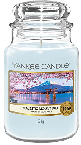 YANKEE CANDLE candela profumata, Candela in giara grande Majestic Mount Fuji, Collezione Sakura Blossom Festival, Durata: fino a 150 ore, Ottima idea regalo per la Festa della mamma