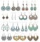 JeweBella 8-15 Paar Boho Ohrringe Hängend Ohrringe Set für Damen Mädchen Bohemian Hängeohrringe Vintage Lange Baumeln Ohrringe Blumen Blatt Türkis Ohrringe Vintage Boho Ethno Schmuck Geschenk
