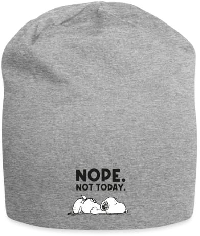 Spreadshirt Peanuts Snoopy Nope Not Today Bürohumor Jersey-Beanie, One Size, Grau meliert