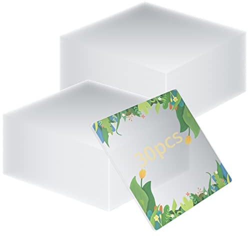 30 Feuilles Acrylique Transparente en Plexiglas, 10 cm/4 Pouces Plaque Transparent Plexiglas, Panneaux Plastique Carrés pour Cadres Peinture Artisanat Présentoirs
