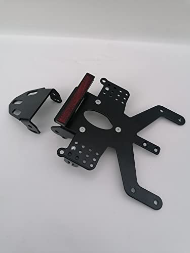 Kennzeichenhalter GroFaTec Universal T2 V5 für Motorrad Roller Enduro Supermoto 125 Naked Kennzeichenträger alternativ Nummernschild Träger Halter kurzes Heck Heckumbau Porta Targa Made in Germany