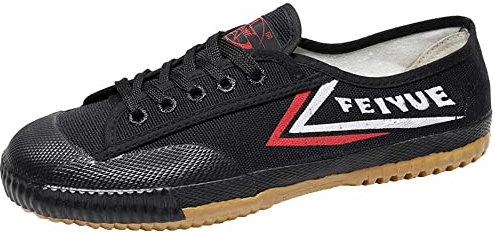 Martial Arts Schuhe Aldult Unisex Tai Chi Kung Fu Sneakers Canvas Qigong Trainers Low-Top Canvas Trainers,Schwarz,45 EU