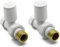 UKDD® Toalleros de válvula de radiador adecuados para la instalación de tu sistema de calefacción central minimalista de diseño térmico (toallero recto válvulas blancas (par)