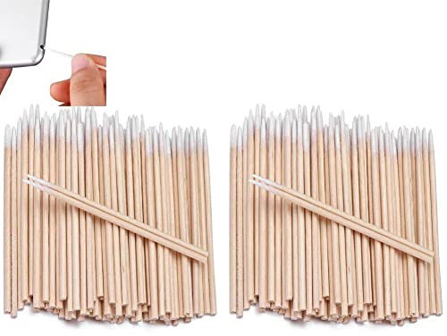 200 Pcs Swab De Algodón, Punta De Algodón Punta Puntiaguda, Hisopos De Algodón De Madera, Aplicador con Punta De Algodón, Maquillaje Cosmético Aplicador
