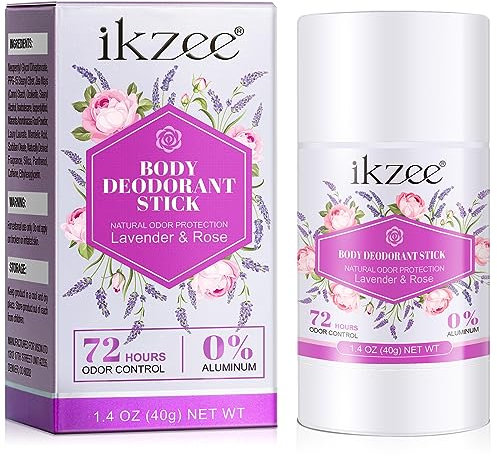 Deodorant,Natural Deodorant Roll On Lavender & Rose, Natural, Vegan, Cruelty Free, 72-Hours Odor Control, Aluminium Free For Women & Men