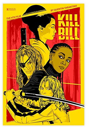 Kill Bill Vintage-Filmposter auf Leinwand, Schlafzimmer, Dekoration, Sport, Landschaft, Büro, Raumdekoration, Geschenk, ungerahmt, 30 x 45 cm