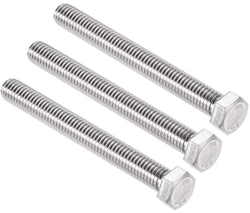 XYWHPGV Boulon à vis hexagonale 7/16-14 x 4 5.8 en acier inoxydable de qualité 304 Boulons à vis à tête hexagonale entièrement filetés 3 pièces(a938f c2fbe 8e828 0f2fc 017a8 bba43