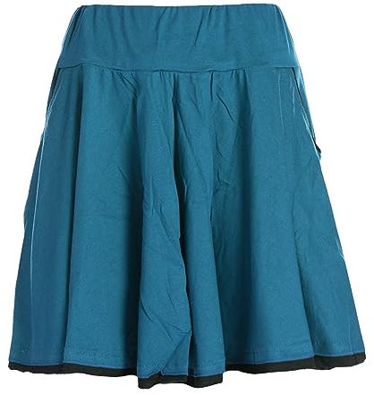Vishes - Alternative Bekleidung - einfarbiger kurzer Damen-Rock Mini-Rock Tanz-Rock Baumwollrock türkis 42