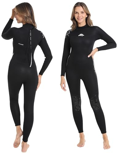 XUKER Wetsuit Women, 2mm Neoprene Long Sleeve Full Body Back Zip Wet Suit in Cold Water for Diving Surfing Snorkeling Kayaking Swimming Scuba Water Sports