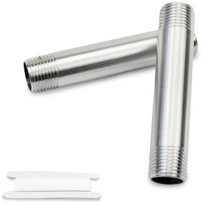 Bwintech 2 Stück 100MM 1 Außengewinde × 1 Außengewinde BSP Edelstahl 304 Rohrverschraubungen