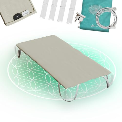 Wim Spa Grounding Bed Sheet Erdungsbettlaken Matratzencover Schlafmatte Erdungsmatte fürs Bett mit EU Stecker und 5,80m Kabel - Steigern Sie ihr Wohlbefinden, Schlaf verbessern uvm. (Solo - 100x203cm)