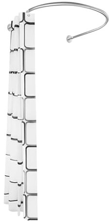TESUGN Tringle à rideau de douche, en acier inoxydable, courbée réglable, support de rideau de douche flexible, idéal pour salle de bain