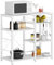 SDHYL Estantería de Cocina Estante de Microonda con 5 Estante Marco de Metal Mueble de Almacenamiento Organizador con 5 Ganchos Patas Ajustables