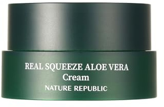 NATURE REPUBLIC Real Squeeze Aloe Vera Cream- Gesichtscreme, Mit 200:1 California-Aloe-Vera-Extrakt, Hyaluronsäure und Niacinamid, Für Alle Hauttypen, VEGAN, K-BEAUTY