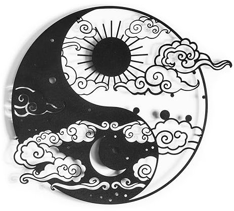 Yin und Yang Skulptur aus Metall, Wandschmuck, dekoratives Element, Souvenir, Poster, Dekoration, chinesische Philosophie, Orientalische, Feng Shui, Harmonisierung des Chi.
