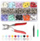 Druckknöpfe mit Zange, Metall Druckknöpfe kit mit Zange, Hohle und solide Metallknöpfe, 200 Sets Druckknöpfe, 9.5mm Jersey Druckknöpfe Geeignet für DIY, Baby, Kinderkleidung, Bekleidungshandwerk